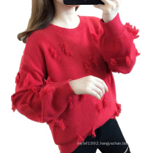 2019 Winter Autumn Womens Sweater Top pullovers Tassel Crew Collar Fashion sweater women